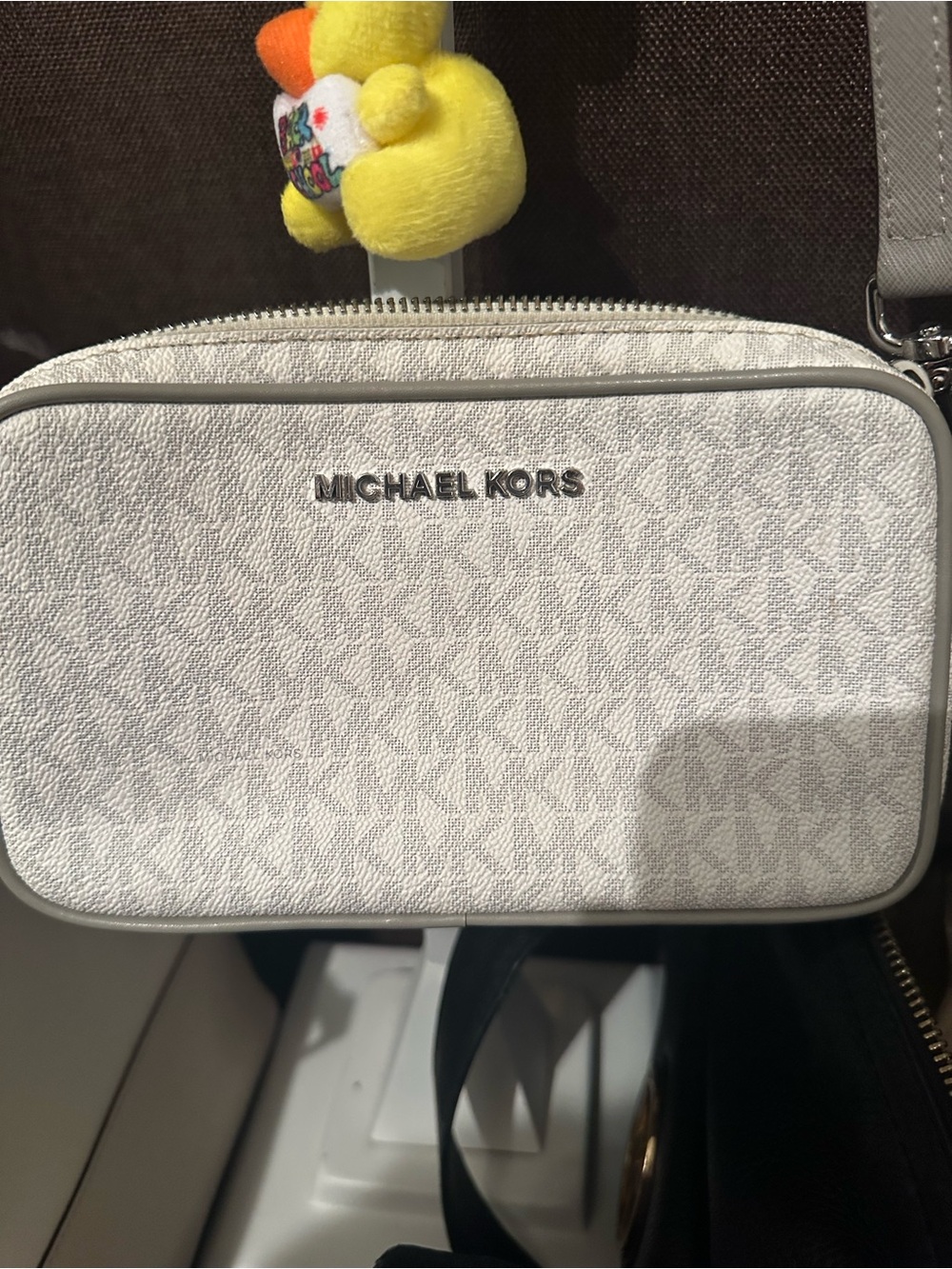 Michael Kors White Logo-Print Belt Bag